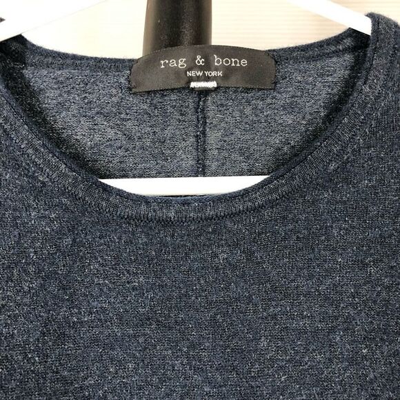 RAG & BONE Merino Wool Blend Navy Blue Grey Sweater Sz M *no size label* - Picture 8 of 9